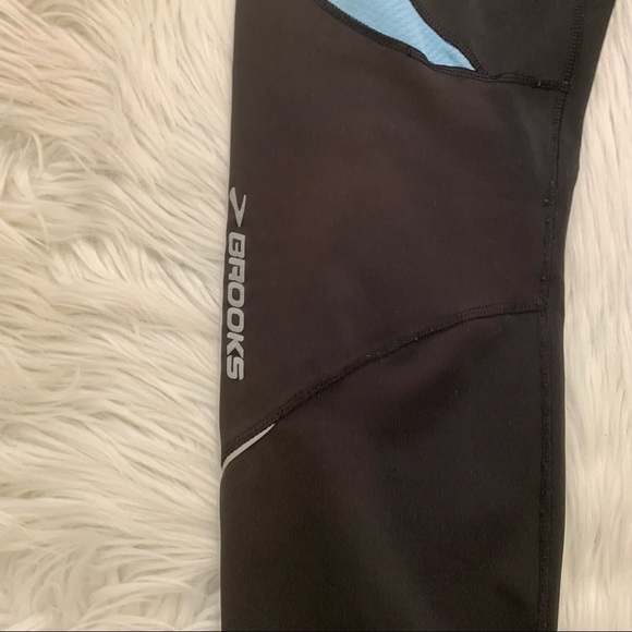 Brooks Running Leggings Black Light Blue - Picture 4 of 7